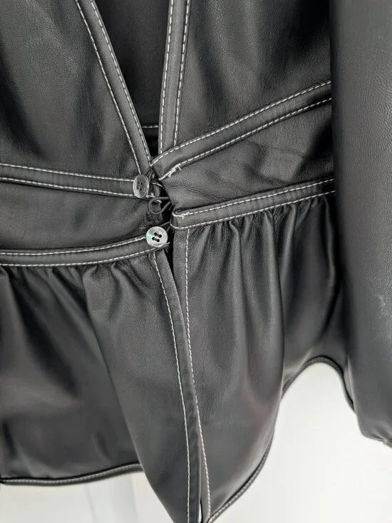 STAUD Luna Top Faux Leather Halter Neck Top- Haut Luna Top- Vegan- Haut Dos nu. - Picture 5 of 5